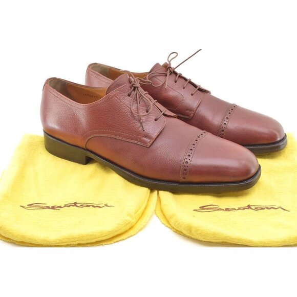 Men Santoni Classico Sheridan Perfed Cap Toe Oxfords 12